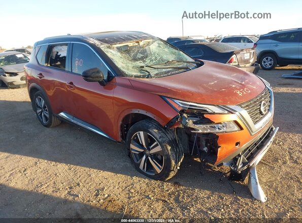 JN8AT3DC0MW107669 2021 NISSAN ROGUE Оранжевый Передняя правая четверть