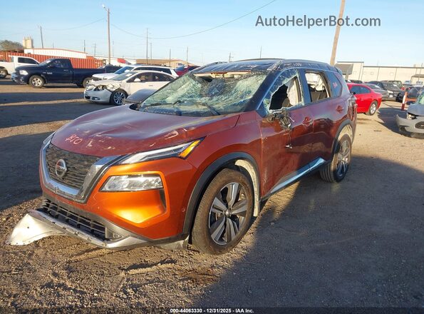 JN8AT3DC0MW107669 2021 NISSAN ROGUE Оранжевый Передняя левая четверть