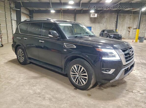 JN8AY2AD9M9662496 2021 NISSAN ARMADA Черный Передняя правая четверть