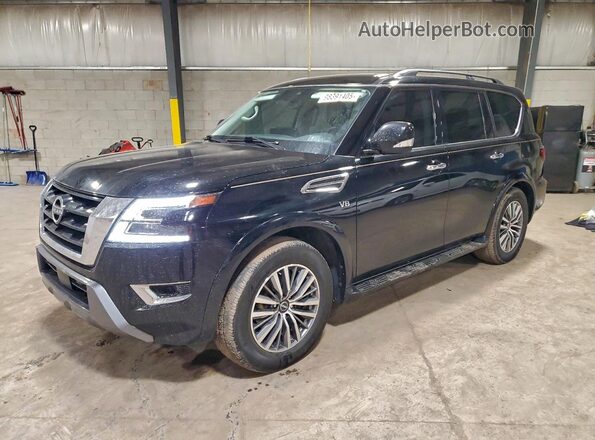 JN8AY2AD9M9662496 2021 NISSAN ARMADA Черный Передняя левая четверть