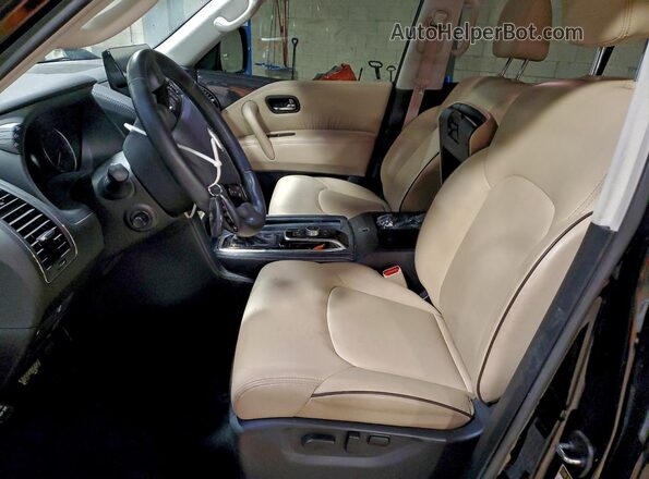 JN8AY2AD9M9662496 2021 NISSAN ARMADA Черный Вид салона спереди