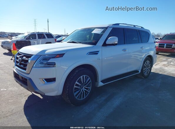 JN8AY2BA6M9370874 2021 NISSAN ARMADA Белый Передняя левая четверть