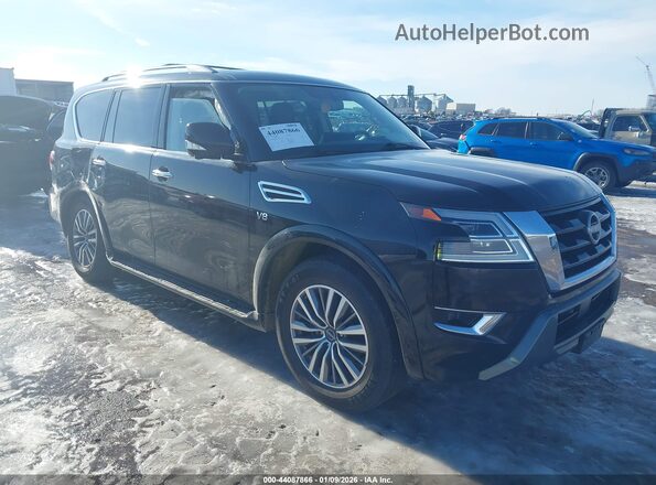 JN8AY2BBXM9791876 2021 NISSAN ARMADA Черный Передняя правая четверть