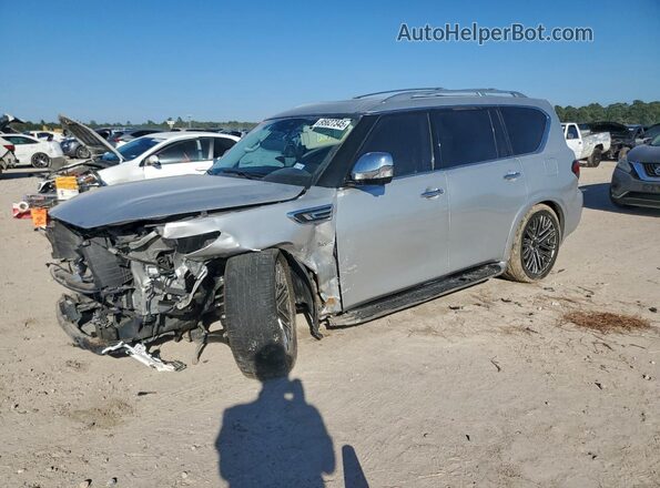 JN8AZ2NF2J9664580 2018 INFINITI QX80 Серебряный Передняя левая четверть