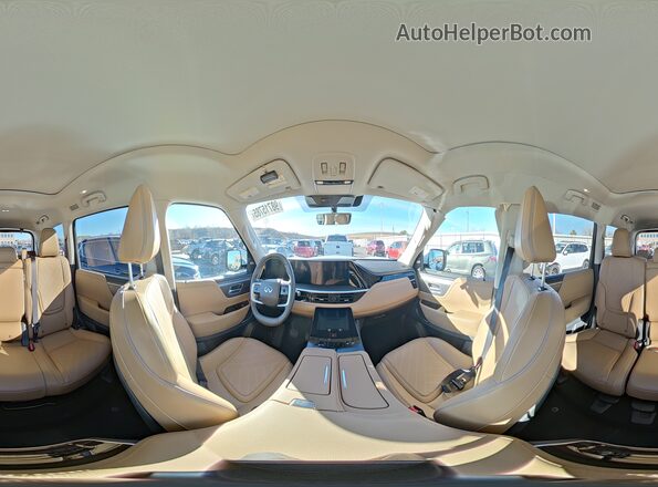 JN8AZ3BE6S9701357 2025 INFINITI QX80 White Widok wnętrza 360 stopni