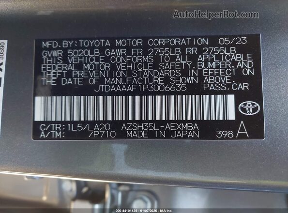 JTDAAAAF1P3006635 2023 TOYOTA LIMITED Серый Вид подкапотного пространства