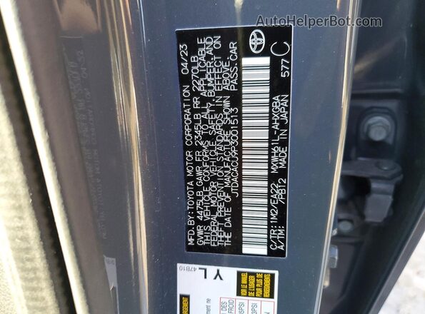 JTDACACU9P3001513 2023 TOYOTA PRIUS Gray Widok komory silnika
