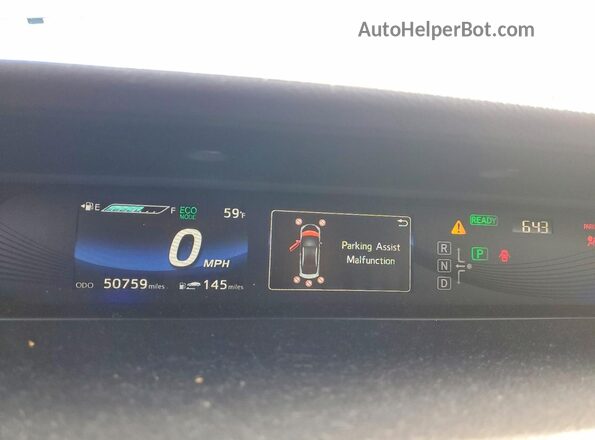 JTDBVRBD1JA005153 2018 TOYOTA MIRAI Silver Vista del cuadro de instrumentos