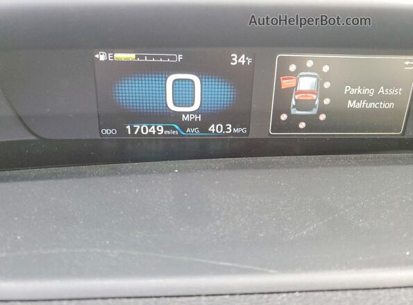 JTDKAMFU7M3134905 2021 TOYOTA PRIUS White Widok zestawu wskaźników