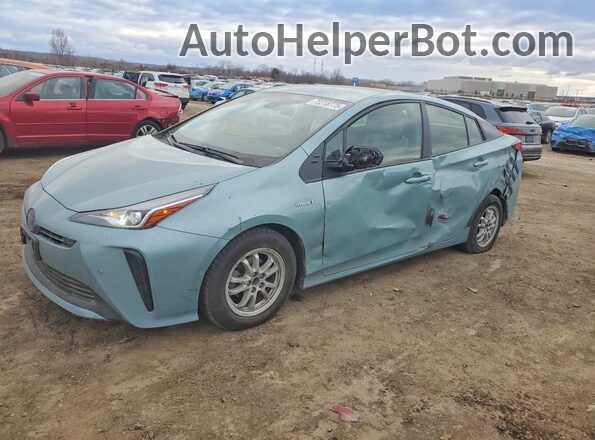 JTDKAMFUXM3150824 2021 TOYOTA PRIUS Бирюзовый Передняя левая четверть