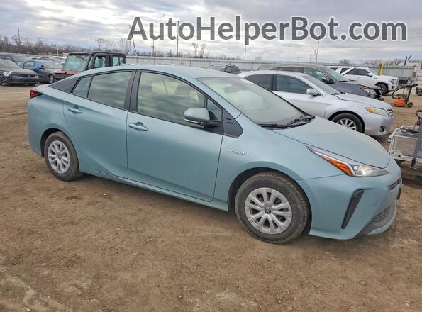 JTDKAMFUXM3150824 2021 TOYOTA PRIUS Бирюзовый Передняя правая четверть
