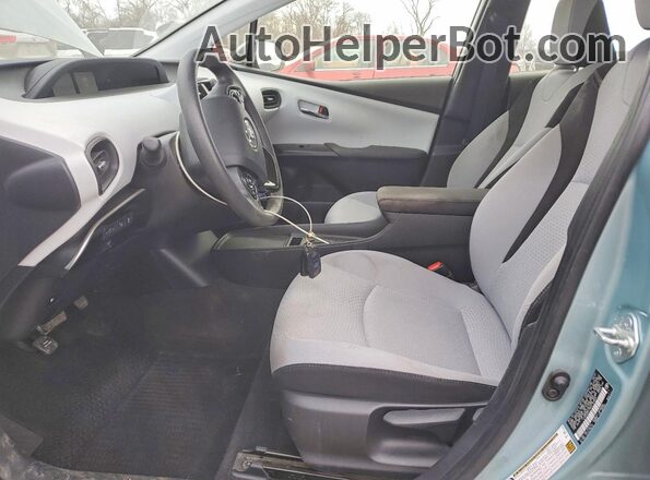 JTDKAMFUXM3150824 2021 TOYOTA PRIUS Бирюзовый Вид салона спереди
