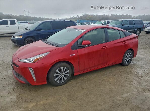JTDL9RFU8K3008706 2019 TOYOTA PRIUS Red წინა მარცხენა ხედი სამი მეოთხედიდან
