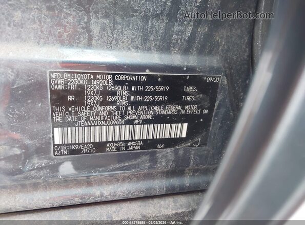 JTEAAAAHXMJ009604 2021 TOYOTA LIMITED Teal ძრავის განყოფილების ხედი