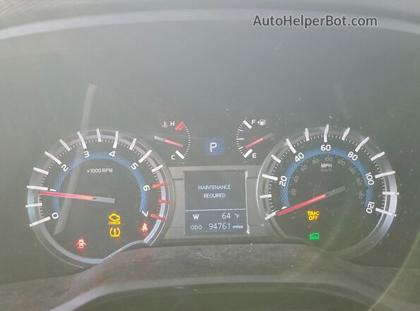 JTEBU5JR2G5396643 2016 TOYOTA 4RUNNER Белый Вид щитка приборов