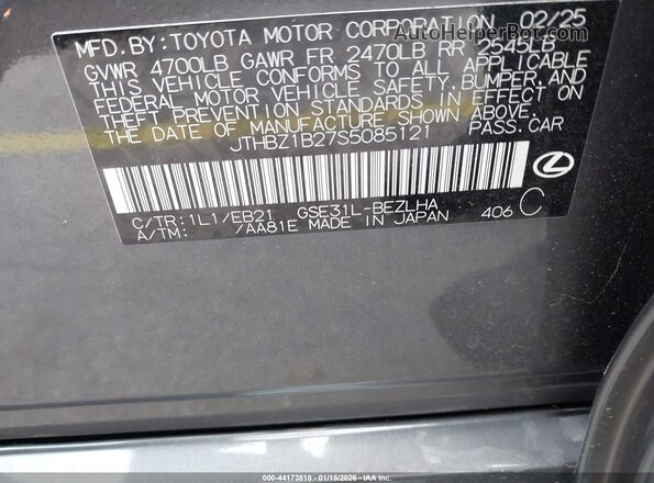 JTHBZ1B27S5085121 2025 LEXUS IS 350 Серый Вид подкапотного пространства