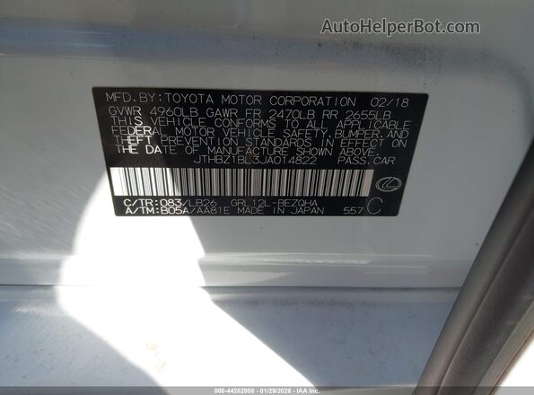 JTHBZ1BL3JA014822 2018 LEXUS GS 350 Белый Вид подкапотного пространства