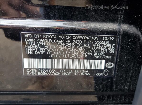 JTHEZ1CL1LA012419 2020 LEXUS GS Черный Вид подкапотного пространства