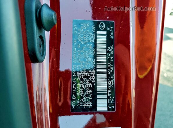JTHGA5BC6N5011920 2022 LEXUS RC Red Widok komory silnika