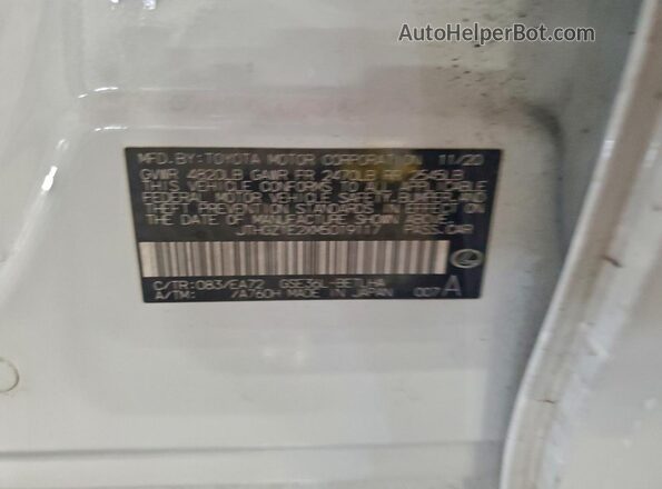 JTHGZ1E2XM5019117 2021 LEXUS IS White Widok naklejki z numerem VIN