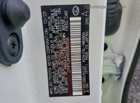 JTHP9JBH9R2080556 2024 LEXUS UX White Widok wnętrza 360 stopni