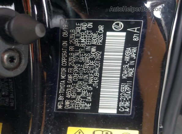 JTHU9JBH9K2017692 2019 LEXUS UX Black Vista del compartimento del motor