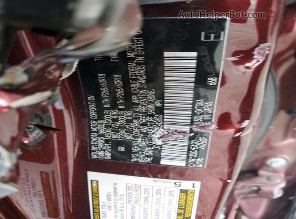 JTJAM7BX7L5242803 2020 LEXUS GX Бордовый Вид наклейки с VIN-кодом