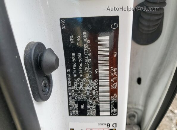 JTJAM7BX9L5267220 2020 LEXUS GX Белый Вид наклейки с VIN-кодом