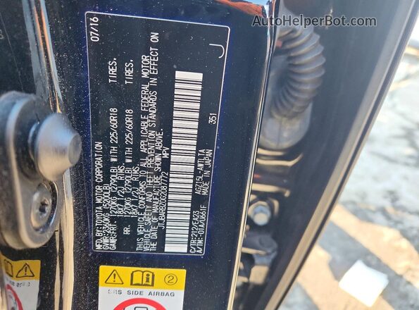 JTJBARBZ0G2087772 2016 LEXUS NX Black VIN კოდის სტიკერის ხედი