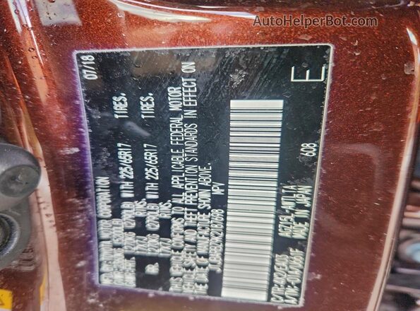 JTJBARBZ9K2187698 2019 LEXUS NX Burgundy Widok naklejki z numerem VIN