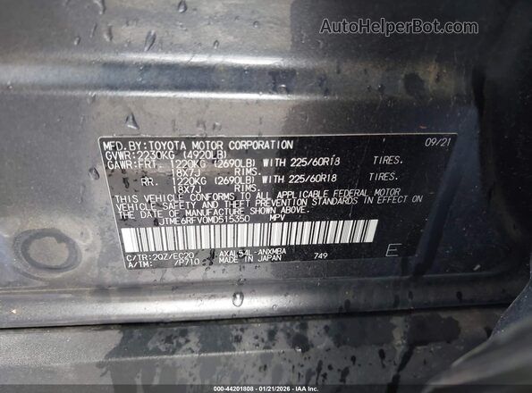 JTME6RFV0MD515350 2021 TOYOTA RAV4 HYBRID Gray Engine compartment view