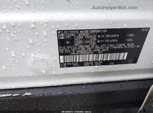 JTME6RFV4PD536223 2023 TOYOTA RAV4 HYBRID White Widok komory silnika