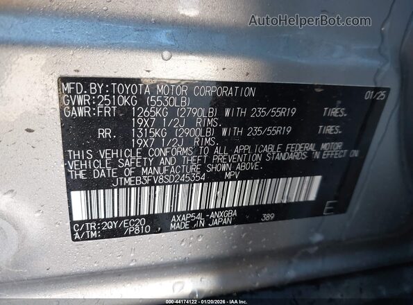 JTMEB3FV8SD245354 2025 TOYOTA RAV4 PLUG-IN HYBRID Silver Engine compartment view