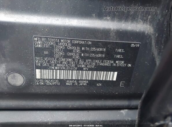 JTMEWRFV9KJ016108 2019 TOYOTA RAV4 HYBRID Gray Widok komory silnika