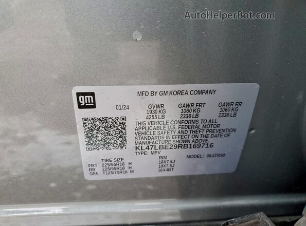 KL47LBE29RB169716 2024 BUICK OTHER Серый Вид наклейки с VIN-кодом