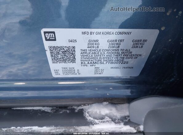 KL4AMCSL7TB007225 2026 BUICK ENCORE Синий Вид подкапотного пространства