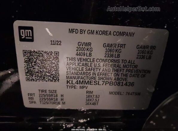 KL4MMESL7PB081436 2023 BUICK ENCORE Black ძრავის განყოფილების ხედი
