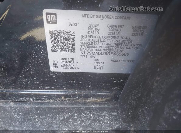 KL79MMS29RB065686 2024 CHEVROLET TRAILBLAZER Черный Вид наклейки с VIN-кодом