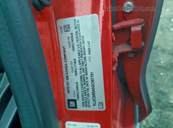 KL8CB6SA5GC567791 2016 CHEVROLET SPARK Серый Вид подкапотного пространства