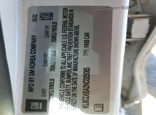 KL8CD6SA2NC025085 2022 CHEVROLET SPARK Белый Вид подкапотного пространства