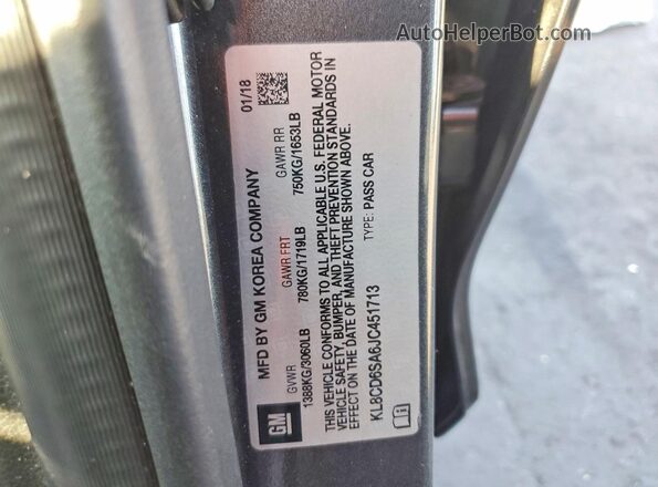 KL8CD6SA6JC451713 2018 CHEVROLET SPARK Gray Widok komory silnika