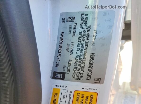KL8CD6SA9MC720856 2021 CHEVROLET SPARK Белый Вид подкапотного пространства
