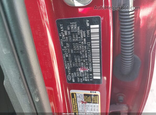 KM8HACAB5RU147143 2024 HYUNDAI KONA Красный Вид подкапотного пространства