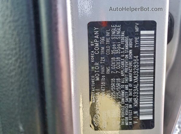 KM8J33ALXMU328364 2021 HYUNDAI TUCSON Silver VIN sticker view