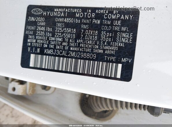 KM8J3CAL2MU298809 2021 HYUNDAI TUCSON White Engine compartment view