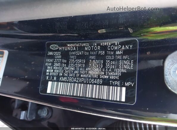 KM8JBDA2XPU106489 2023 HYUNDAI TUCSON PLUG-IN HYBRID Black Շարժիչի բաժամունքի տեսք