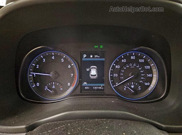KM8K33A57LU438633 2020 HYUNDAI KONA Green Widok zestawu wskaźników