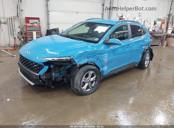 KM8K6CAB5NU875949 2022 HYUNDAI KONA Blue Vista tres cuartos delantera izquierda