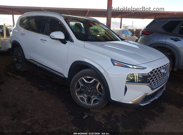 KM8S5DA13NU035281 2022 HYUNDAI SANTA FE HYBRID White Передня права чверть