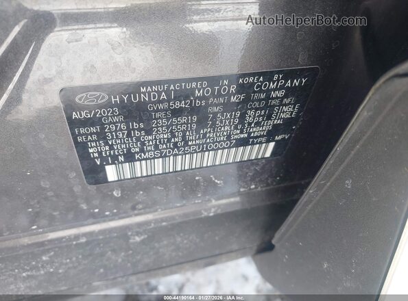 KM8S7DA25PU100007 2023 HYUNDAI SANTA FE PLUG-IN HYBRID Gray Widok komory silnika